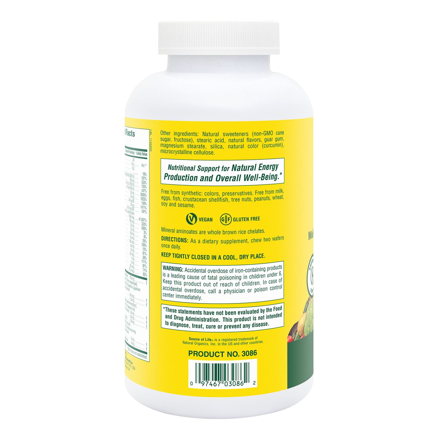 NaturesPlus, Source of Life Adult's Multivitamin, 90 Wafers