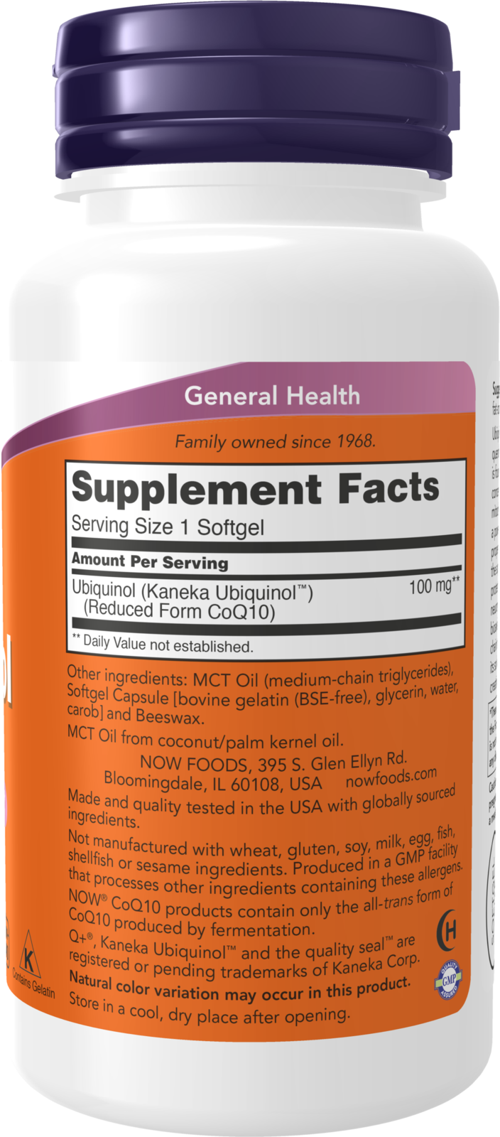 NOW Supplements, Ubiquinol 100 mg, High Bioavailability (the Active Form of CoQ10), 60 Softgels