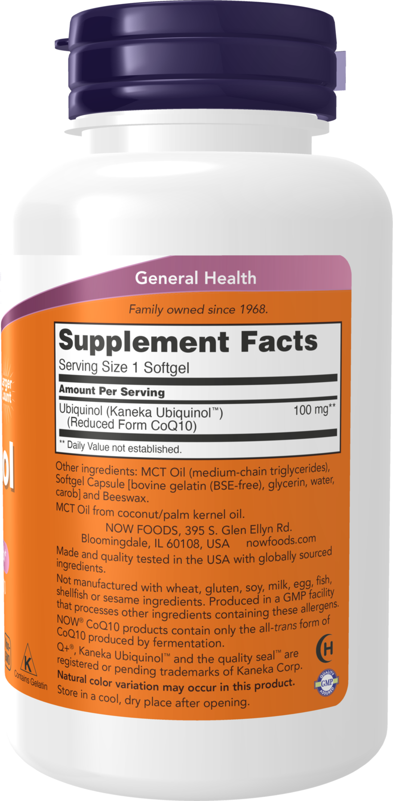 NOW Supplements, Ubiquinol 100 mg, High Bioavailability (the Active Form of CoQ10), 120 Softgels
