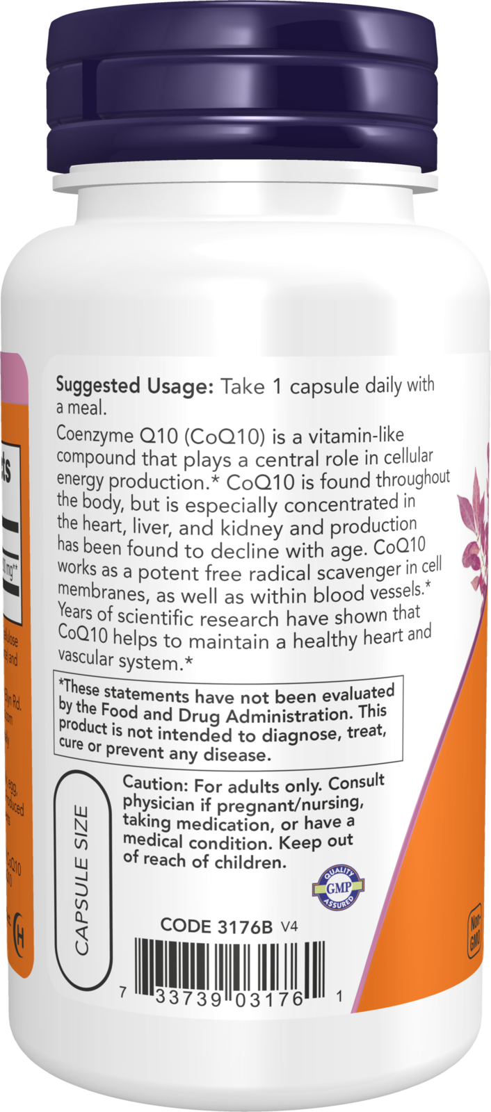 NOW Supplements, CoQ10 (Coenzyme Q10) 200 mg, Cardiovascular Health*, 60 Veg Capsules