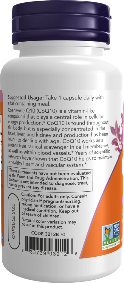 NOW Supplements, CoQ10 100 mg with Hawthorn Berry, Pharmaceutical Grade, All-Trans Form produced by Fermentation, 90 Veg Capsules