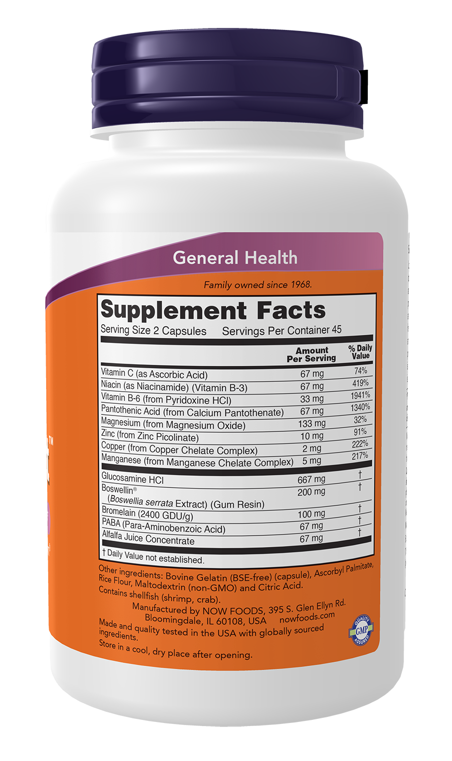 NOW Supplements, Joint Support™ with Glucosamine, Boswellin® and Sea Cucumber, 90 Capsules