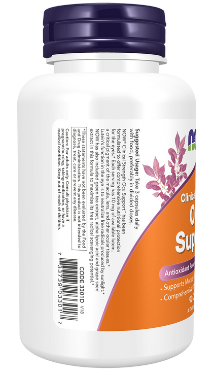 NOW Supplements, Ocu Support™with FloraGLO® Lutein, plus Vitamins A, C and E, 90 Veg Capsules