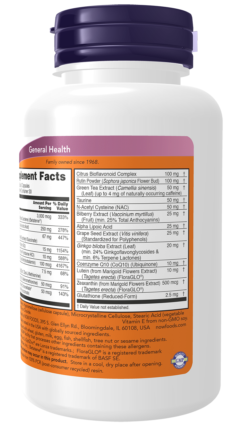 NOW Supplements, Ocu Support™with FloraGLO® Lutein, plus Vitamins A, C and E, 90 Veg Capsules
