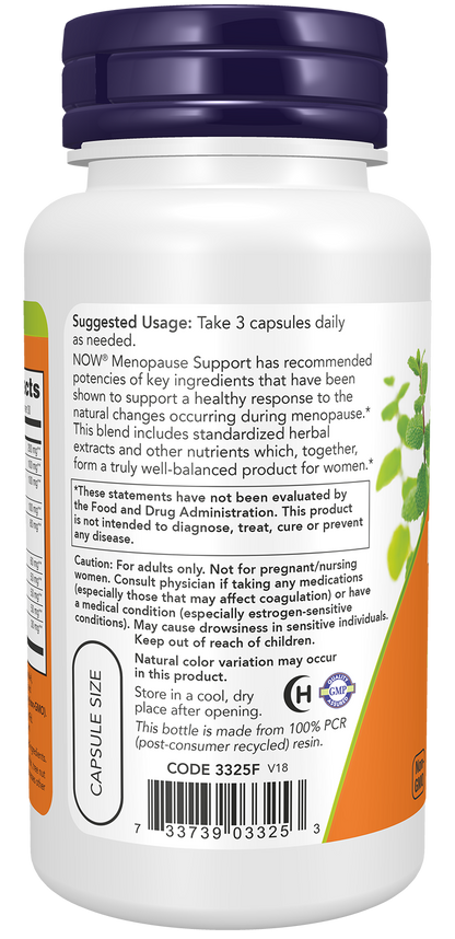 NOW Supplements, Menopause Support, Blend Includes Standardized Herbal Extracts and Other Nutrients, 90 Veg Capsules