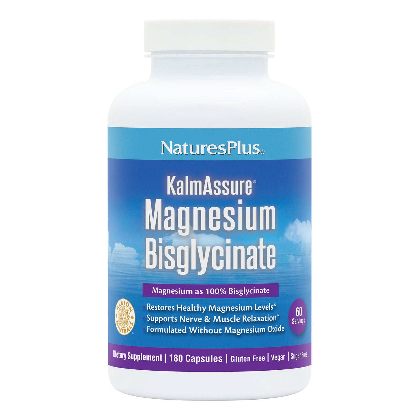 NaturesPlus, KalmAssure Magnesium Bisglyncinate, 180 Capsules