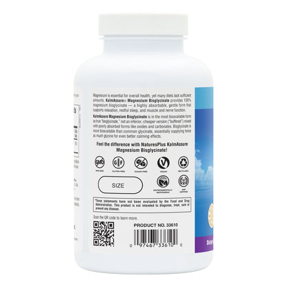 NaturesPlus, KalmAssure Magnesium Bisglyncinate, 180 Capsules