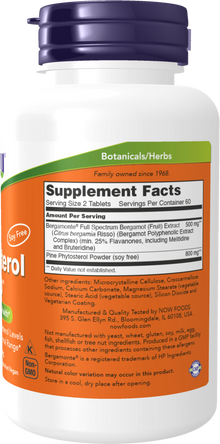 NOW Supplements, Cholesterol Pro™ with Bergamonte™ and Plant Sterols, Cardiovascular Health*, 120 Tablets