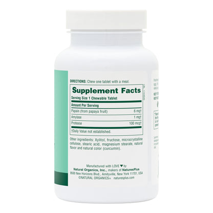 Natures Plus, Papaya Enzyme Chewables, 30 Servings