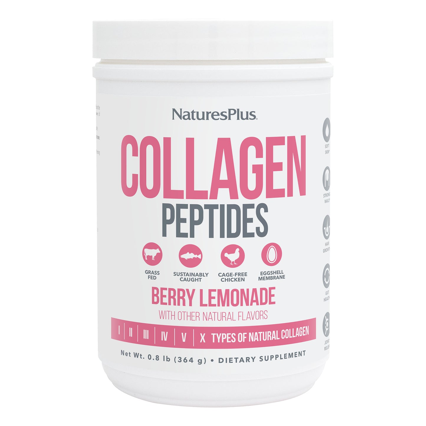 NaturesPlus, Collagen Peptides Berry Lemonade, 14 Servings
