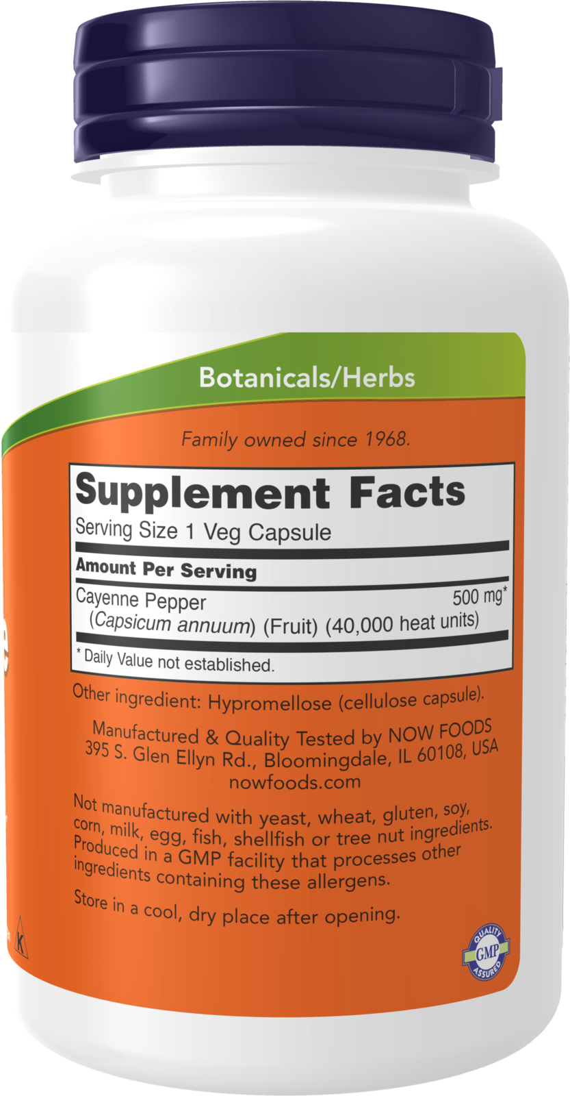 NOW Supplements, Cayenne (Capsicum annuum) 500 mg, Herbal Support, 250 Veg Capsules