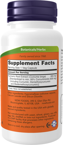 NOW Supplements, Turmeric Curcumin, Derived from Turmeric Root Extract, 95% Curcuminoids, Herbal Supplement, 60 Veg Capsules