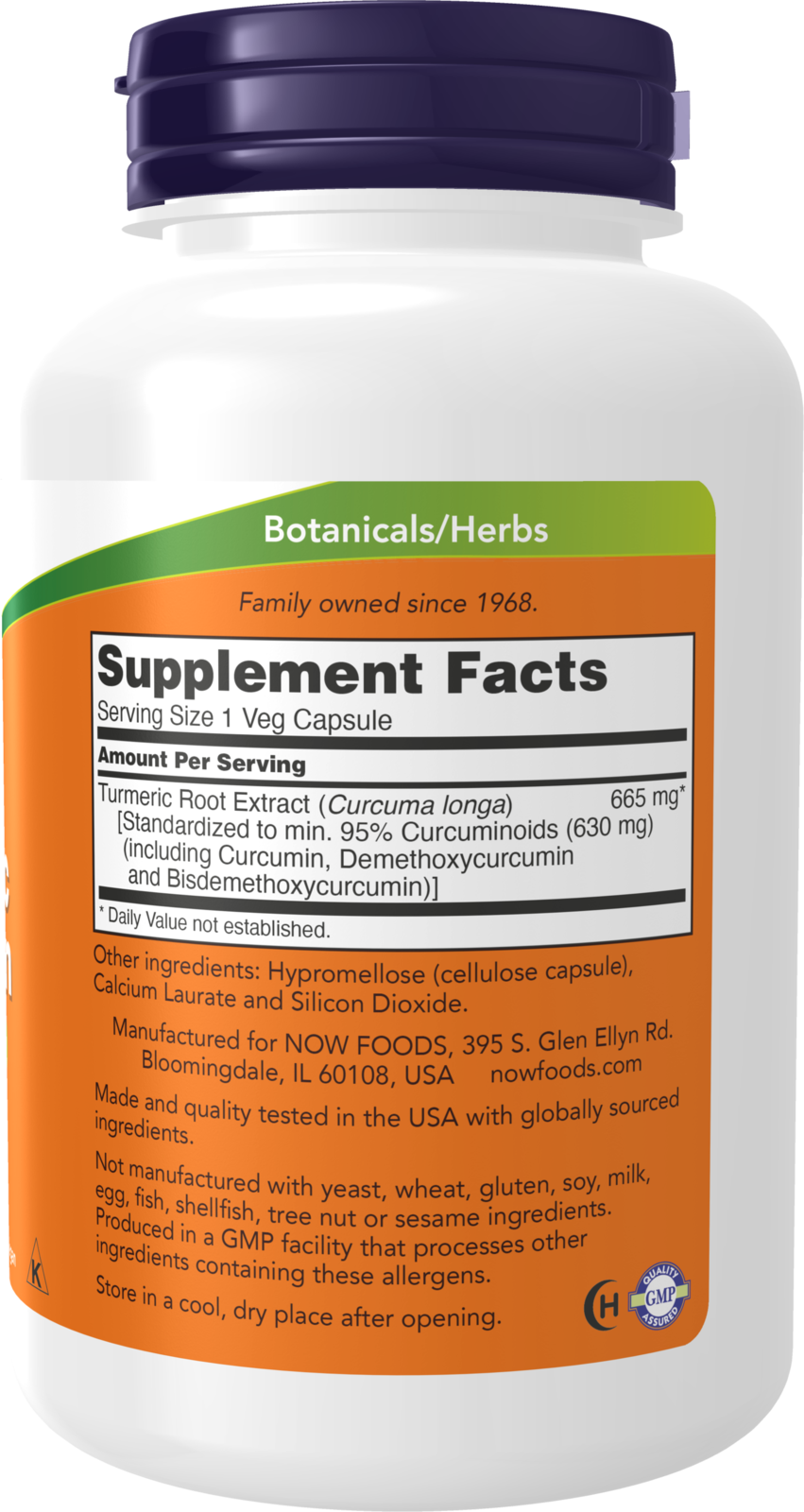 NOW Supplements, Turmeric Curcumin, Derived from Turmeric Root Extract, Herbal Supplement, 120 Veg Capsules