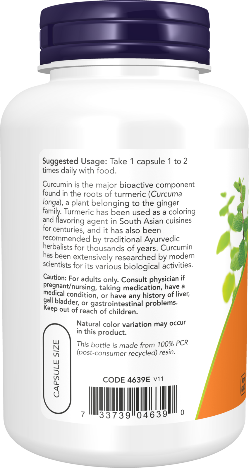 NOW Supplements, Turmeric Curcumin, Derived from Turmeric Root Extract, Herbal Supplement, 120 Veg Capsules