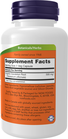 NOW Supplements, Dandelion Root (Taraxacum officinale) 500 mg, Herbal Supplement, 100 Veg Capsules