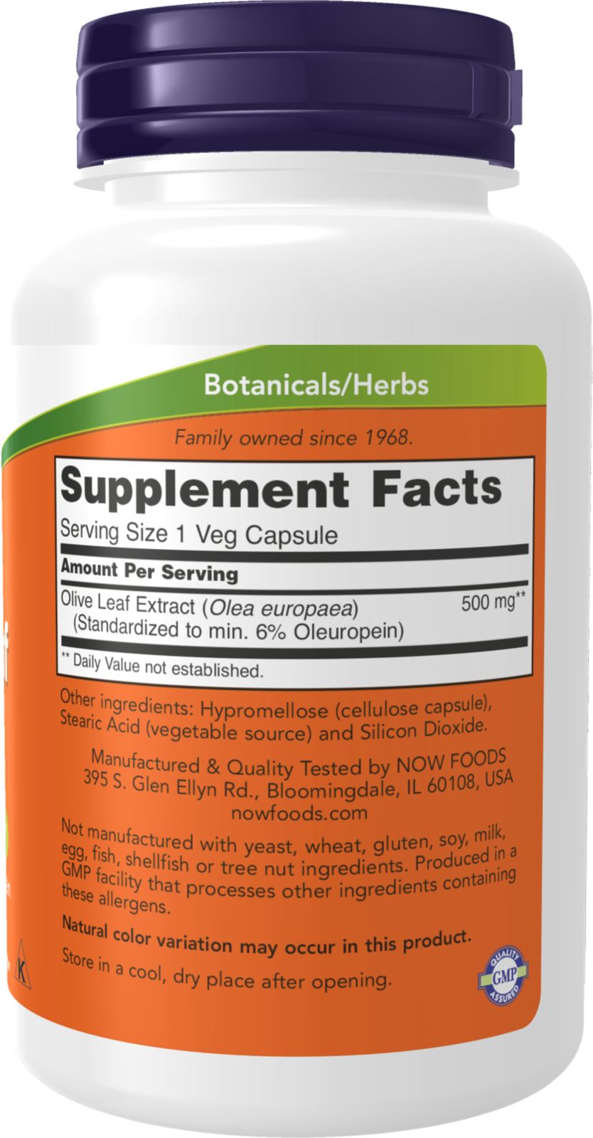 NOW Supplements, Olive Leaf Extract 500 mg, Free Radical Scavenger*, 120 Veg Capsules