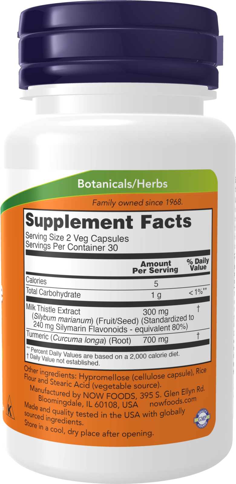 NOW Supplements, Silymarin Milk Thistle Extract 150 mg with Turmeric, Supports Liver Function*, 60 Veg Capsules