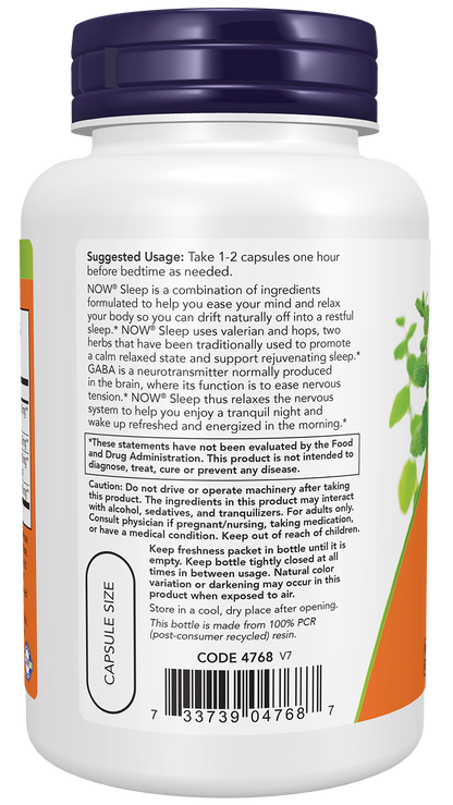 NOW Supplements, Sleep with Valerian Root Extract Plus Hops, Passionflower and GABA, Botanical Sleep Blend*, 90 Veg Capsules