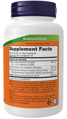 NOW Supplements, Sleep with Valerian Root Extract Plus Hops, Passionflower and GABA, Botanical Sleep Blend*, 90 Veg Capsules