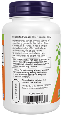 NOW Supplements, Tart Cherry (Prunus cerasus) 500 mg, 50:1 Concentrate, Herbal Supplement, 90 Veg Capsules