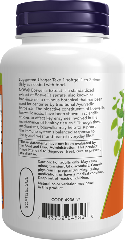 NOW Supplements, Boswellia Extract 500 mg in MCT Oil Base, Balanced Immune Response*, 90 Softgels