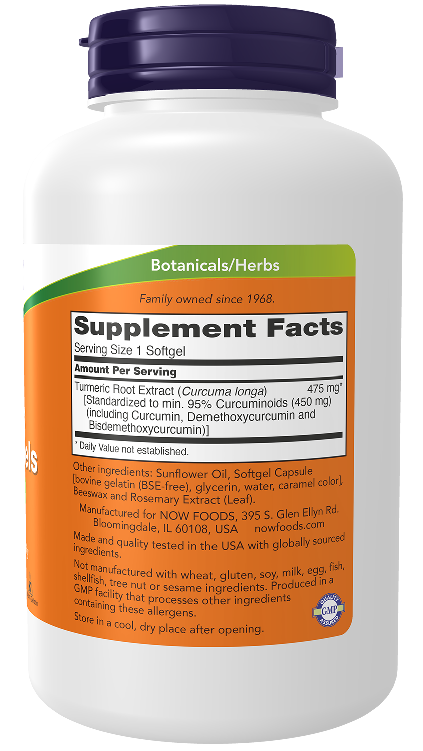 NOW Supplements, Turmeric Curcumin (Curcuma longa) Gels, Standardized Extract, Herbal Supplement with 95% Curcuminoids, 120 Softgels