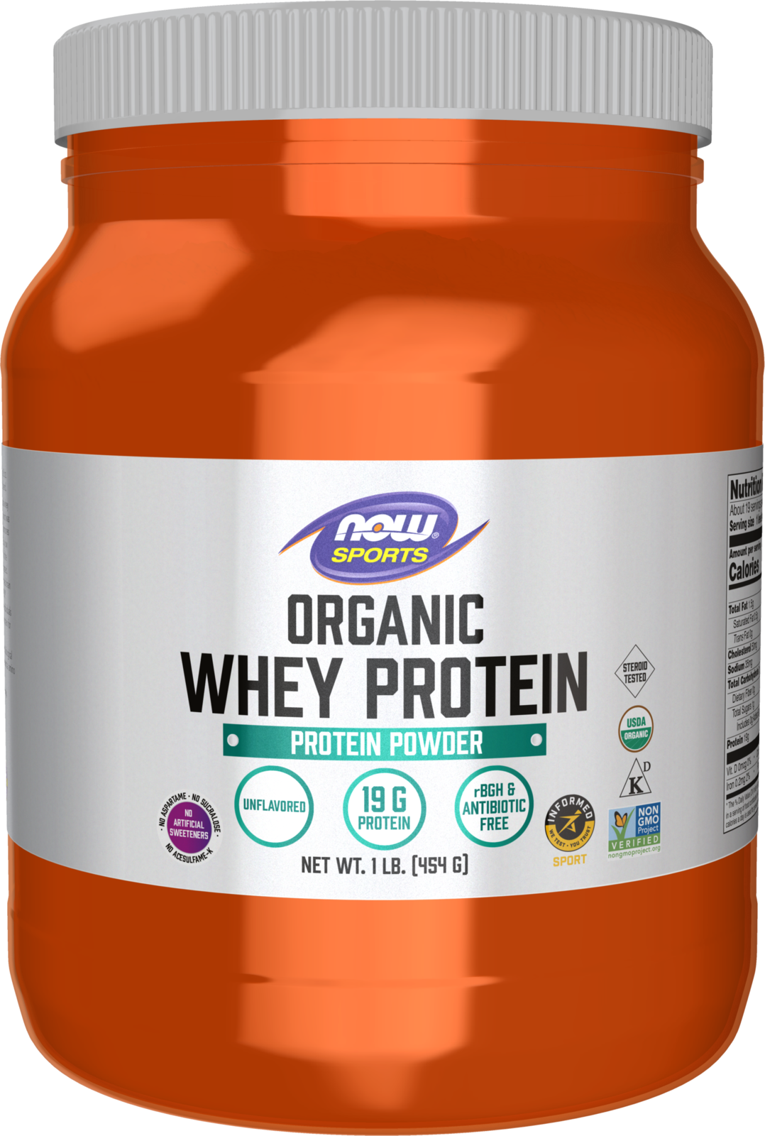 Whey Protein, Organic Unflavored Powder - 1 lb. 1 Pound