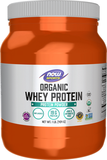 Whey Protein, Organic Unflavored Powder - 1 lb. 1 Pound