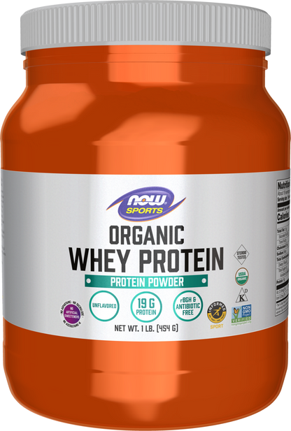 Whey Protein, Organic Unflavored Powder - 1 lb. 1 Pound