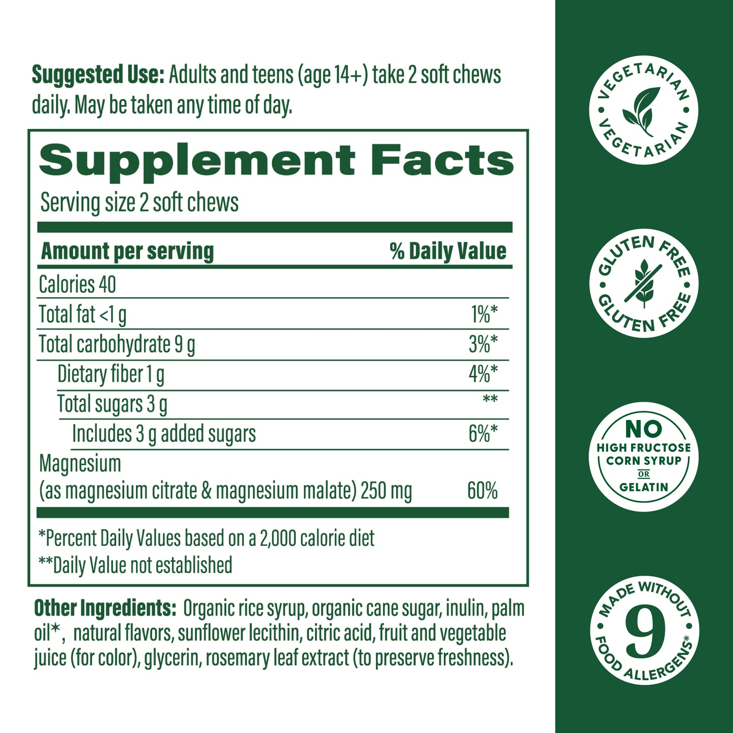 Megafood, Relax + Calm† Magnesium Soft Chews - Grape Flavor, Citrate & Malate, 30 Chews