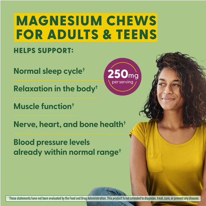 Megafood, Relax + Calm† Magnesium Soft Chews - Grape Flavor, Citrate & Malate, 30 Chews