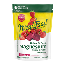 Megafood, Relax + Calm† Magnesium Soft Chews - Strawberry Flavor, Citrate & Malate, 30 Chews
