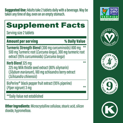 Megafood, Turmeric Curcumin Extra Strength, Liver, 90 Tablets
