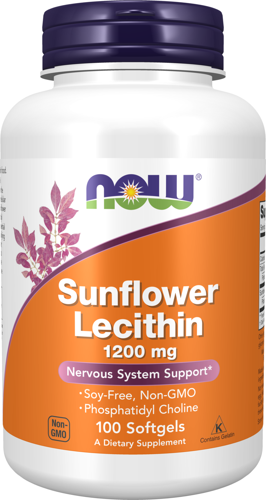 Sunflower Lecithin 1200 mg Soy-Free, Non-GMO - 100 Softgels 100 Softgels