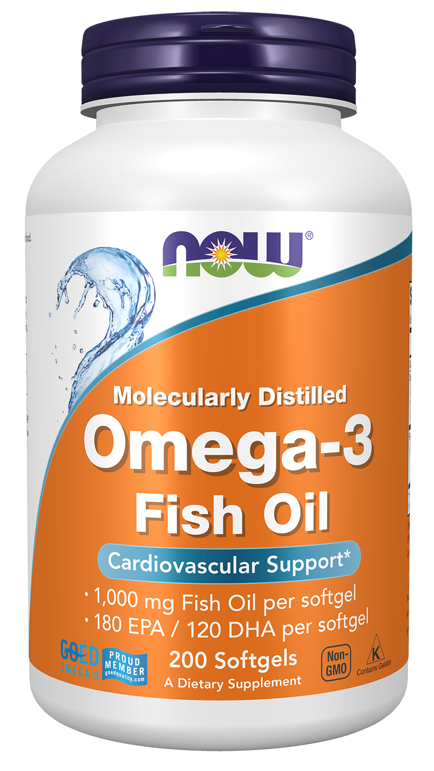 Omega-3 Fish Oil, Molecularly Distilled - 200 Softgels 200 Softgels