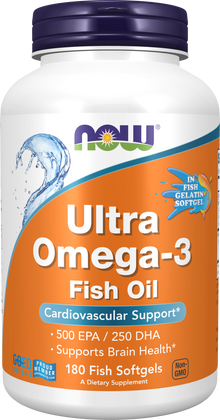Ultra Omega-3 (Fish Gelatin) - 180 Fish Softgels 180 Fish Softgels