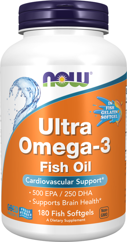 Ultra Omega-3 (Fish Gelatin) - 180 Fish Softgels 180 Fish Softgels