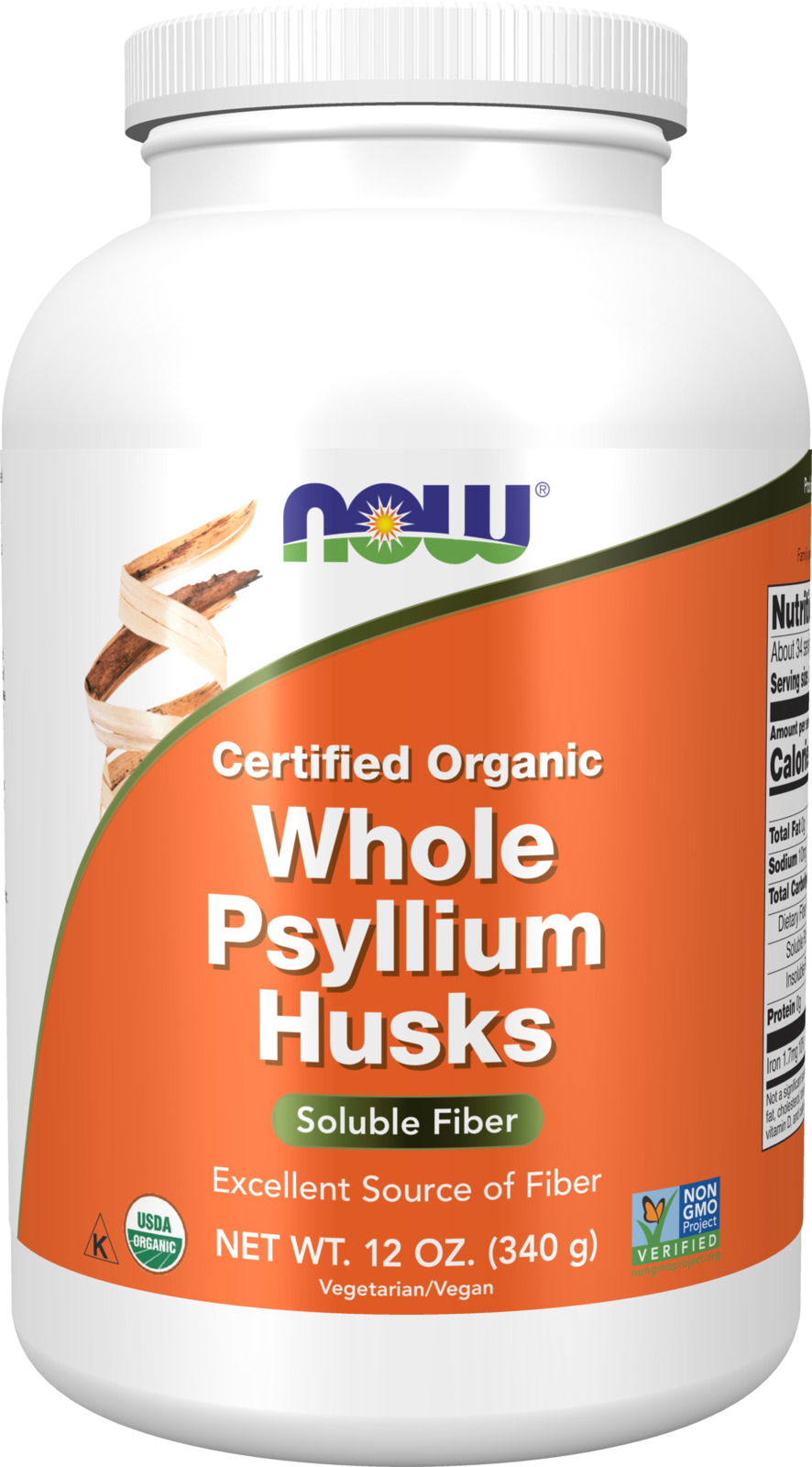 Whole Psyllium Husks, Organic - 12 oz. 12 Ounce